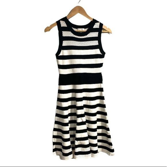 Milly dress small striped fit & flare knit stretch - Picture 1 of 4